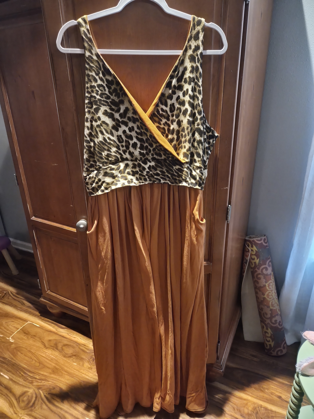 Latched Mama Leopard Print & Mustard Wrap Jumpsuit